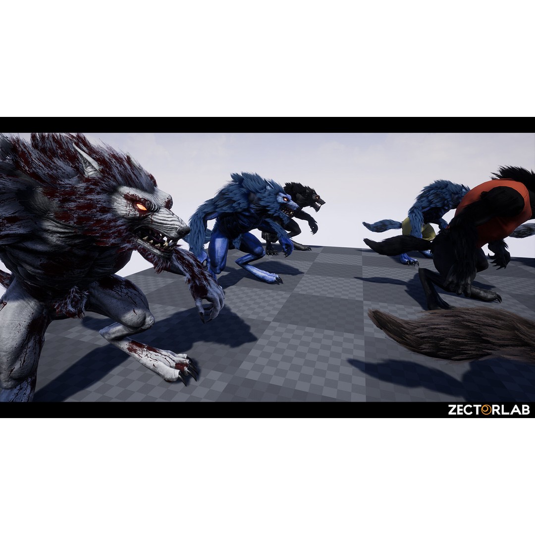 Savage Werewolf 3D Model – Rigged Low-Poly Game Asset, FBX - View 13