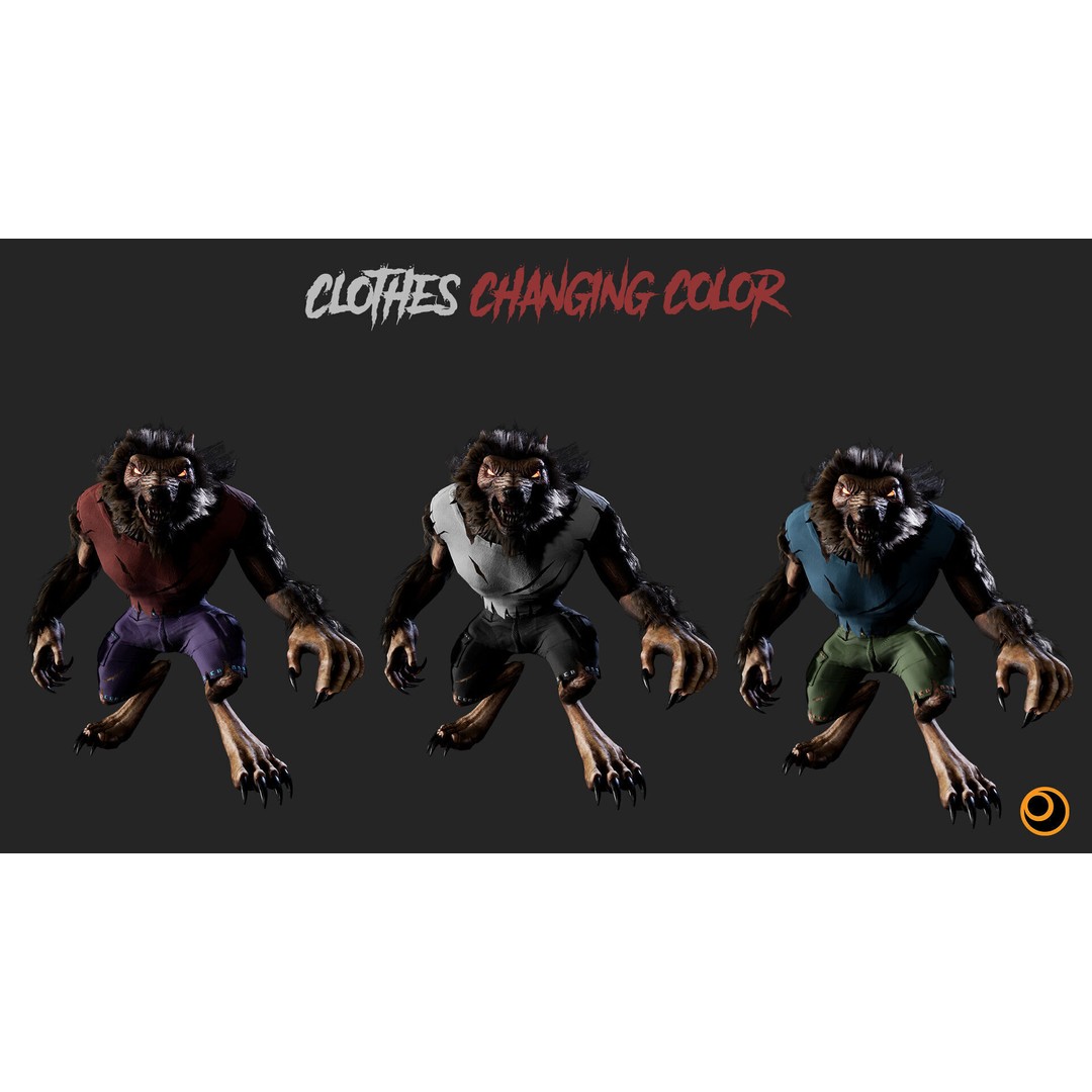Savage Werewolf 3D Model – Rigged Low-Poly Game Asset, FBX - View 16