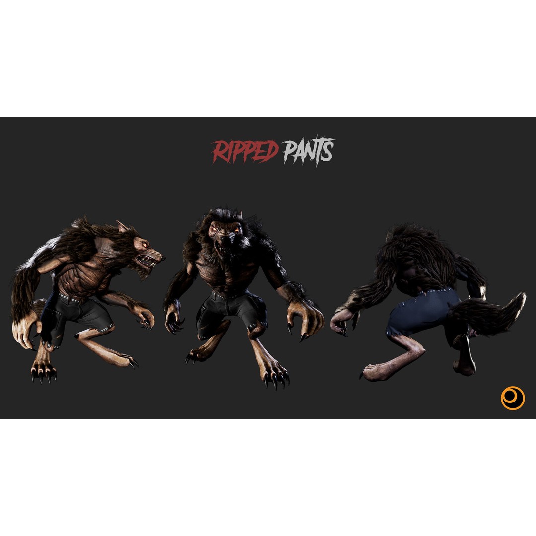Savage Werewolf 3D Model – Rigged Low-Poly Game Asset, FBX - View 18