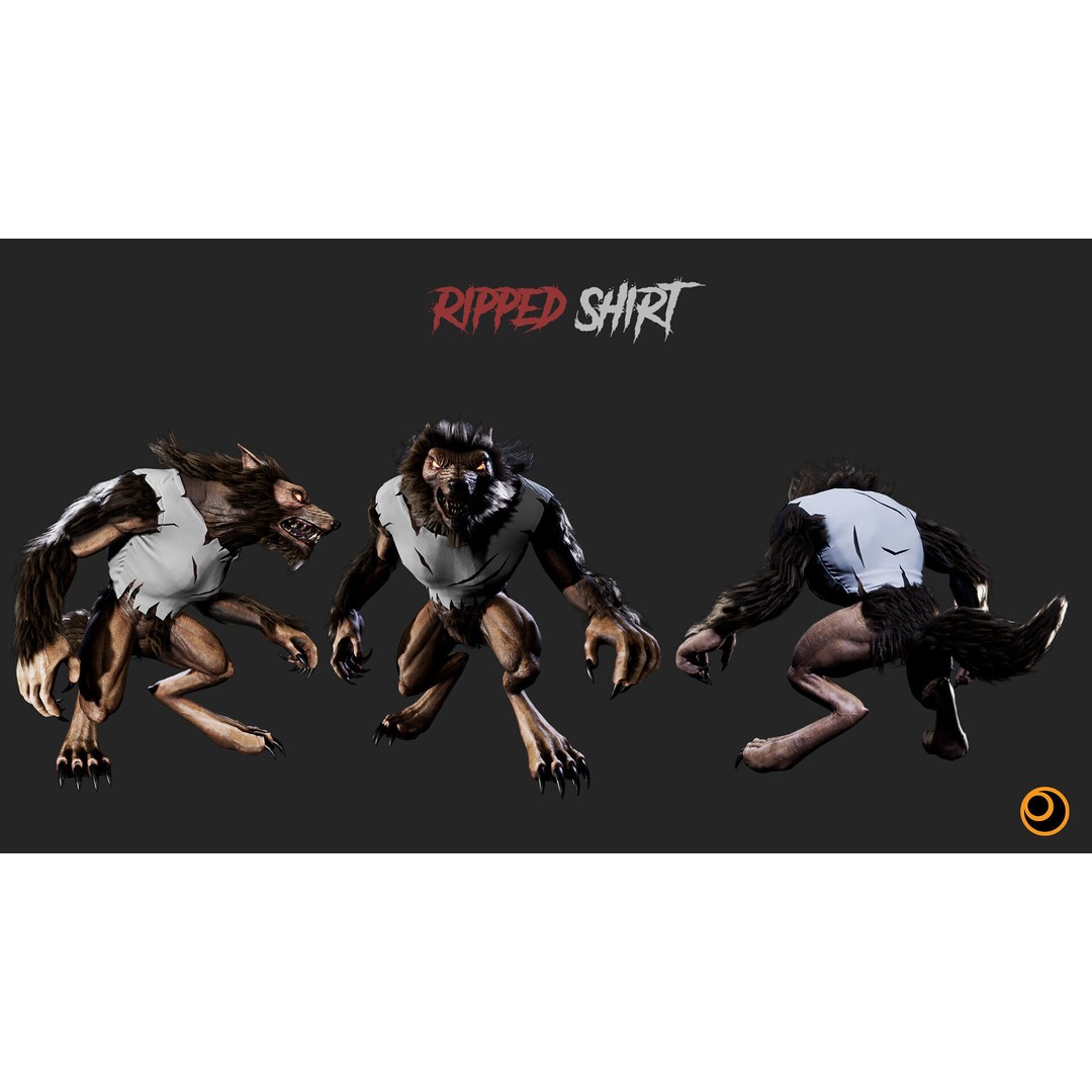 Savage Werewolf 3D Model – Rigged Low-Poly Game Asset, FBX - View 19