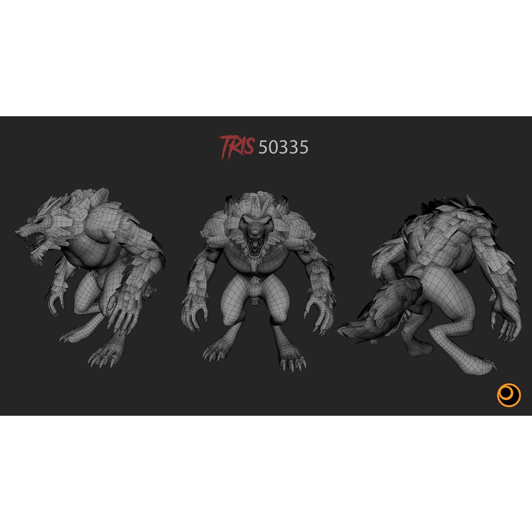 Savage Werewolf 3D Model – Rigged Low-Poly Game Asset, FBX - View 21