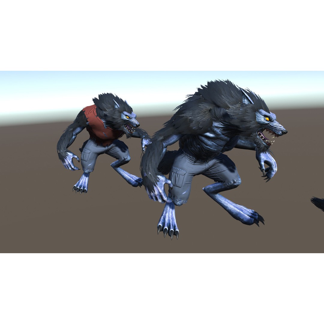 Savage Werewolf 3D Model – Rigged Low-Poly Game Asset, FBX - View 26