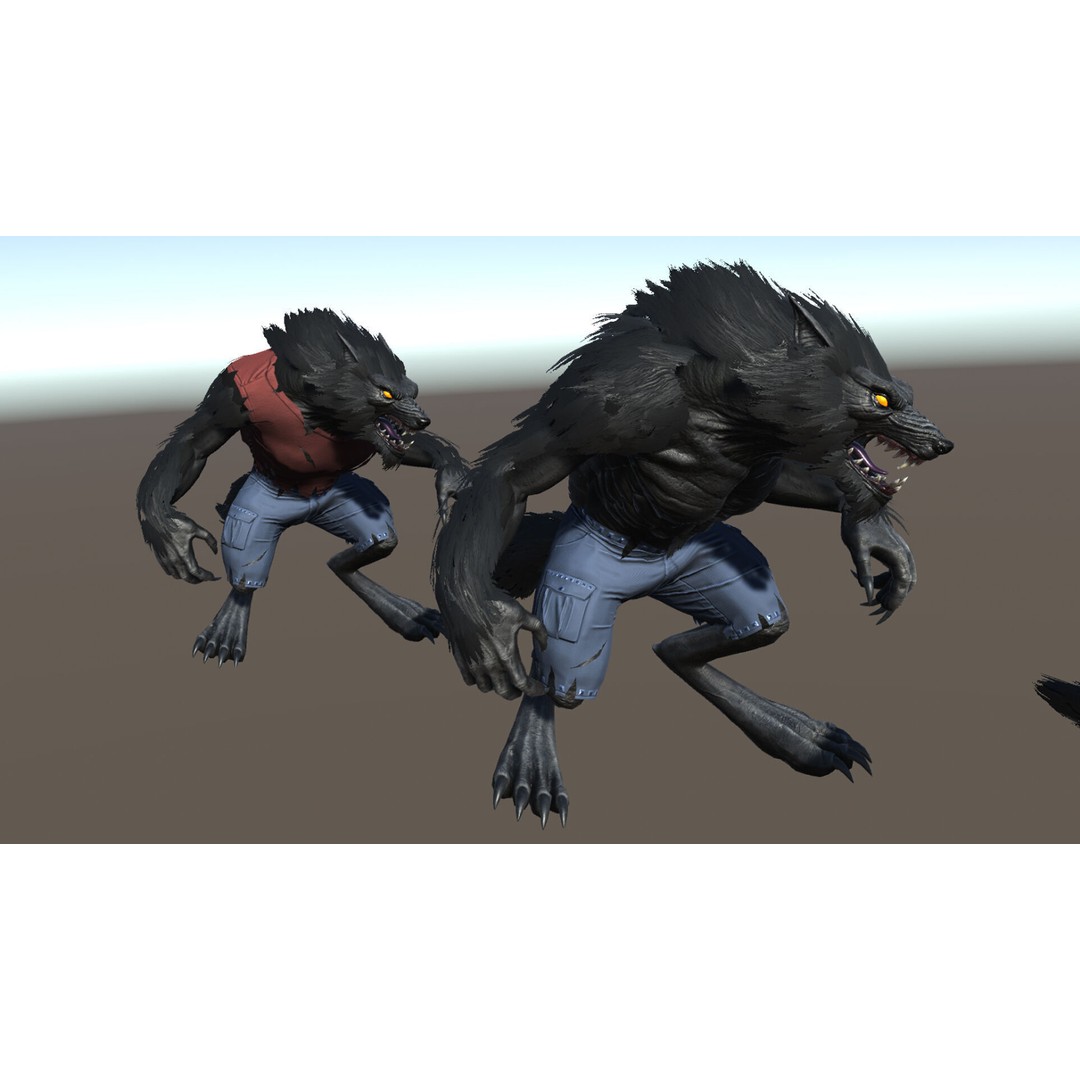 Savage Werewolf 3D Model – Rigged Low-Poly Game Asset, FBX - View 27