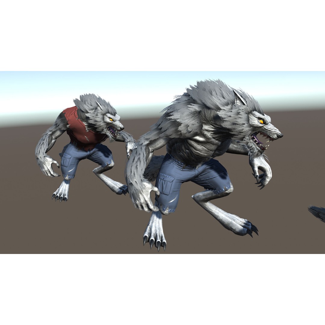 Savage Werewolf 3D Model – Rigged Low-Poly Game Asset, FBX - View 28