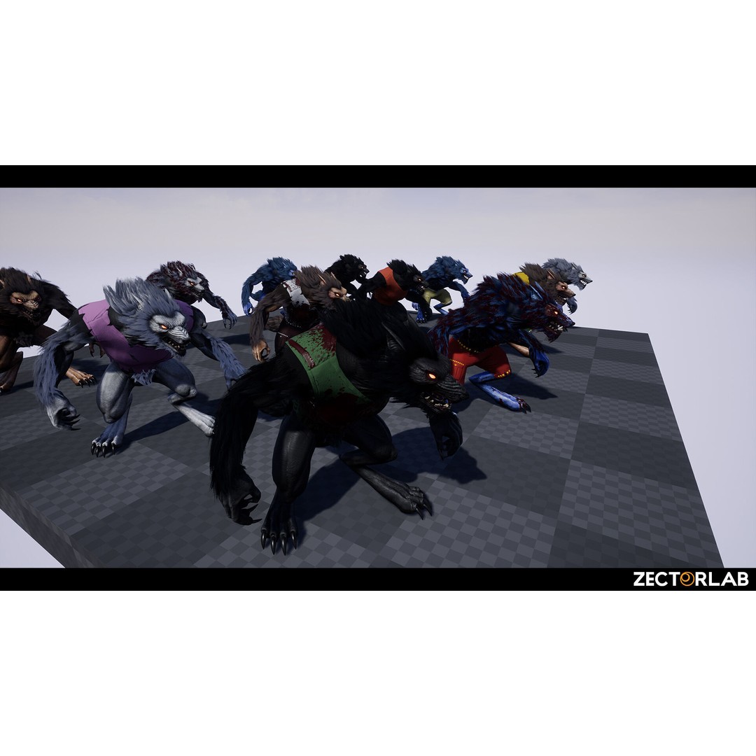 Savage Werewolf 3D Model – Rigged Low-Poly Game Asset, FBX - View 8