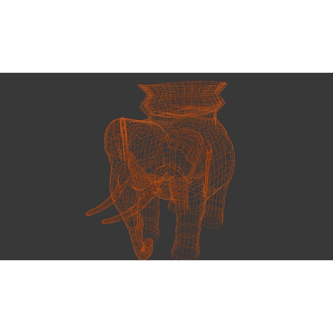 Elephant Statue 3D Model – Low Poly PBR Digital Asset, FBX/OBJ - View 12