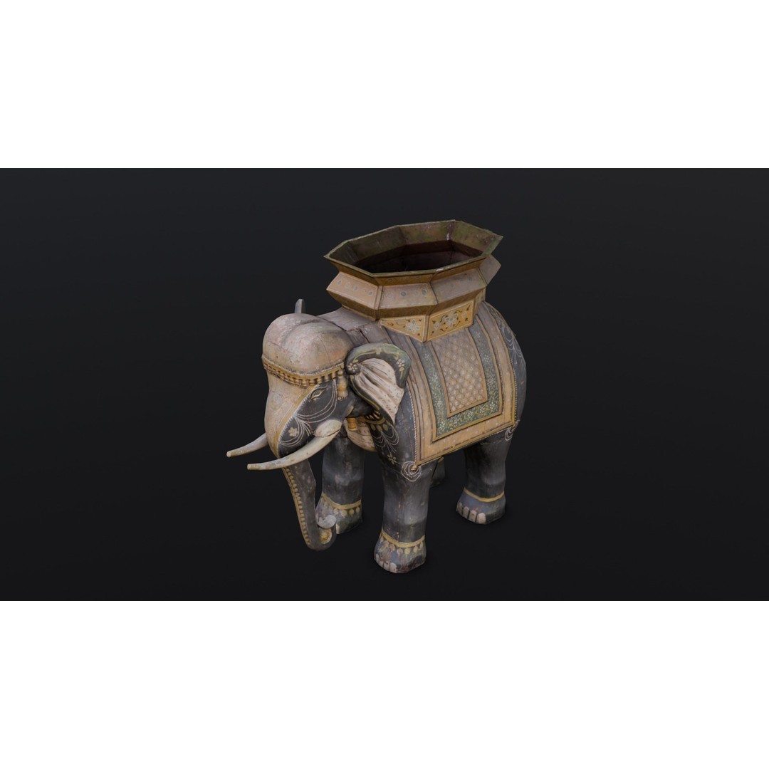 Elephant Statue 3D Model – Low Poly PBR Digital Asset, FBX/OBJ - View 13