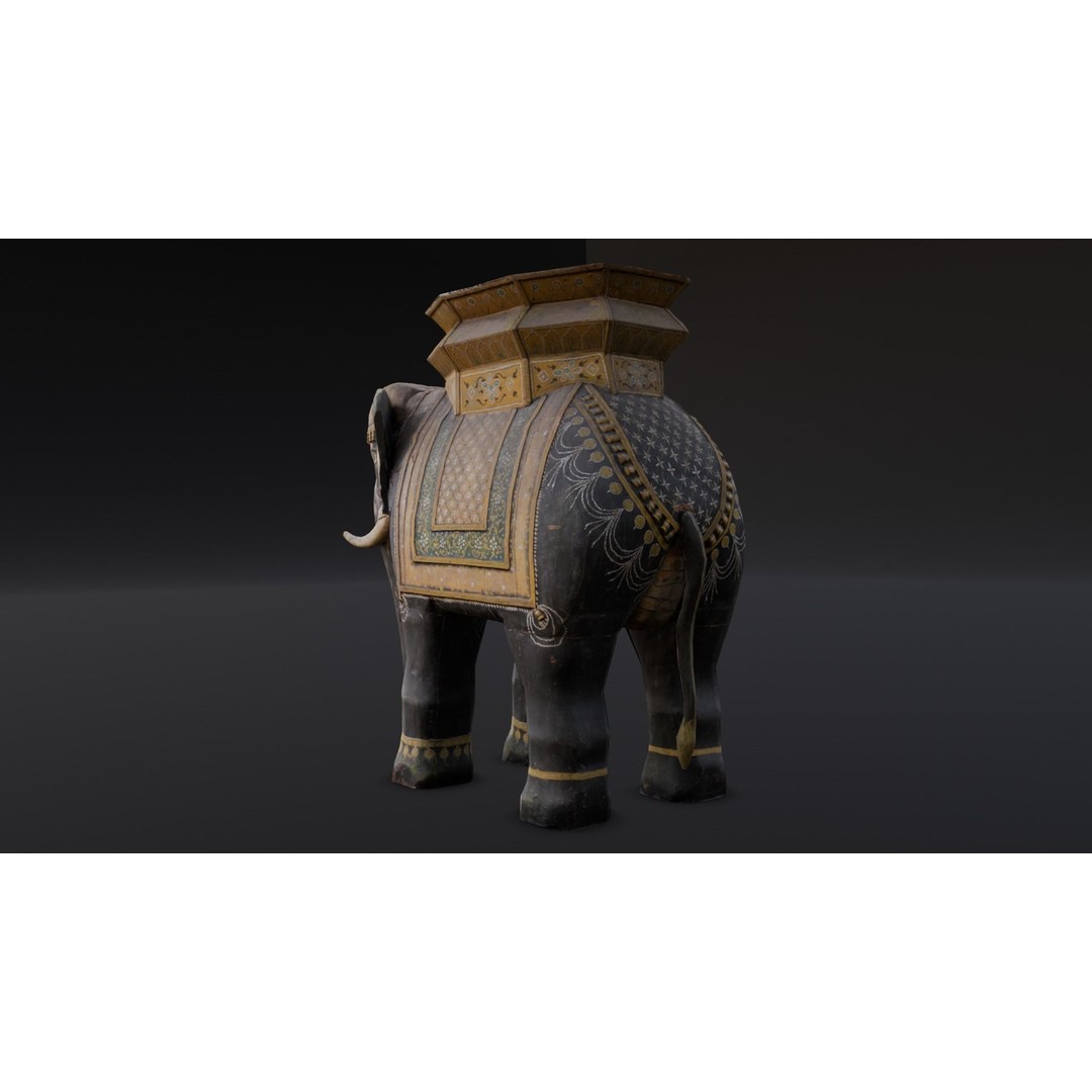 Elephant Statue 3D Model – Low Poly PBR Digital Asset, FBX/OBJ - View 18
