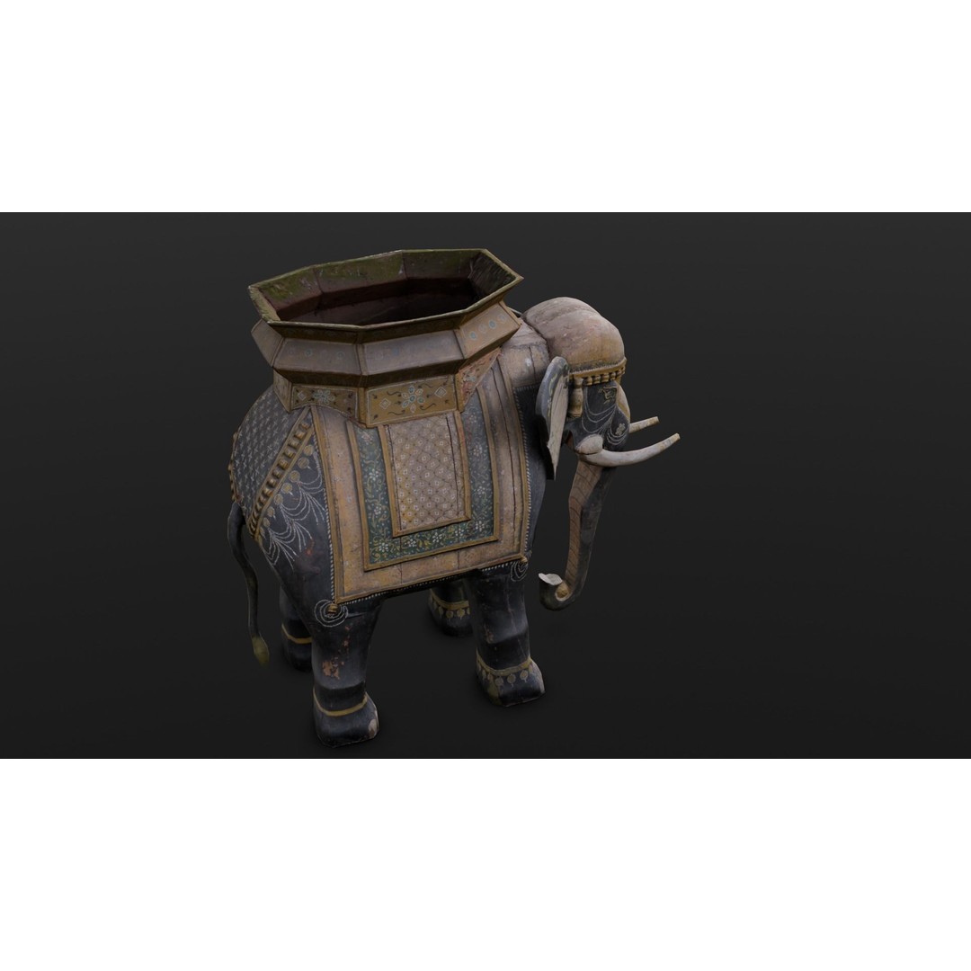 Elephant Statue 3D Model – Low Poly PBR Digital Asset, FBX/OBJ - View 19