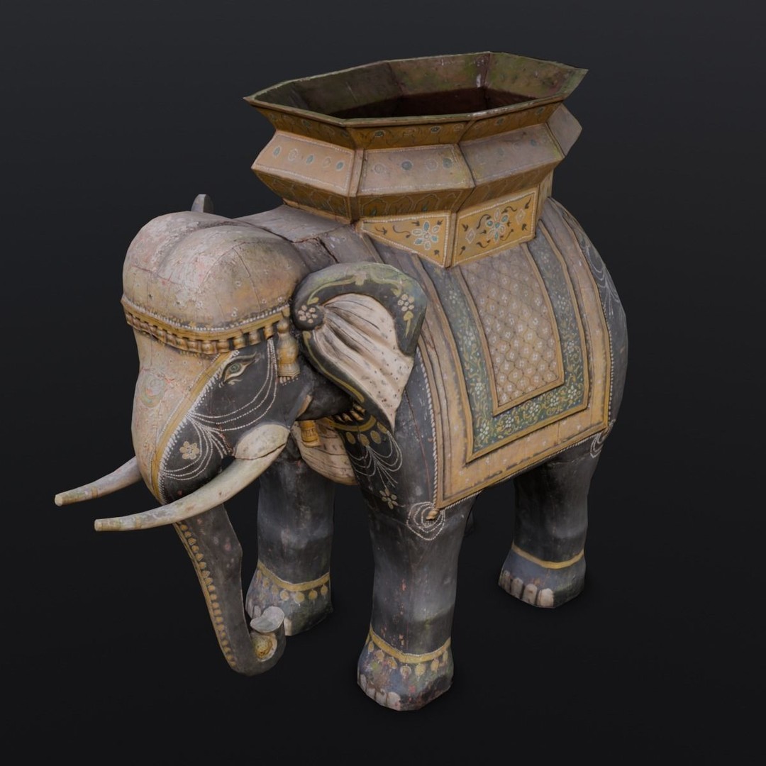 Elephant Statue 3D Model – Low Poly PBR Digital Asset, FBX/OBJ - View 8