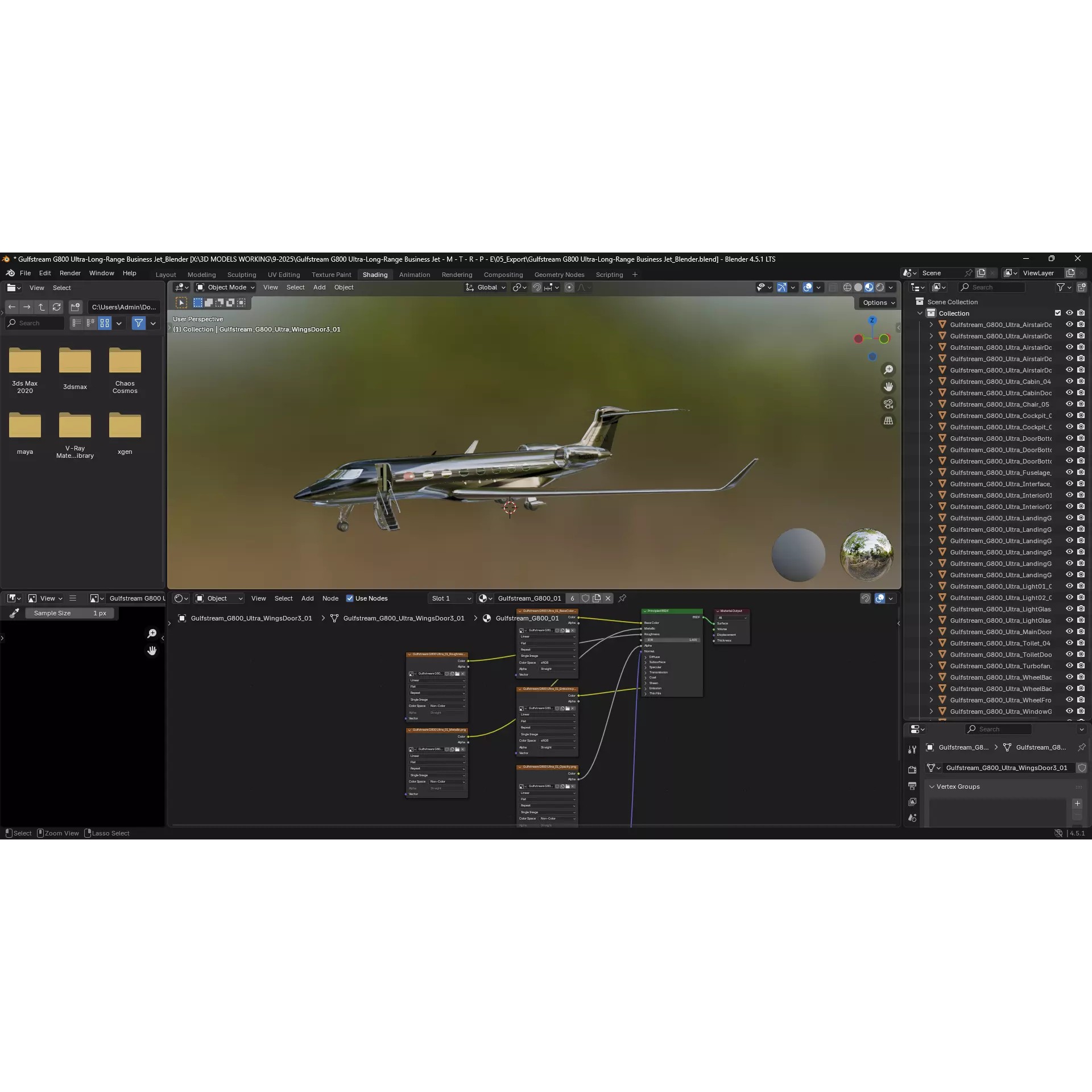 Gulfstream G800 - High-Poly Subdivision-Ready 3D Model - View 14