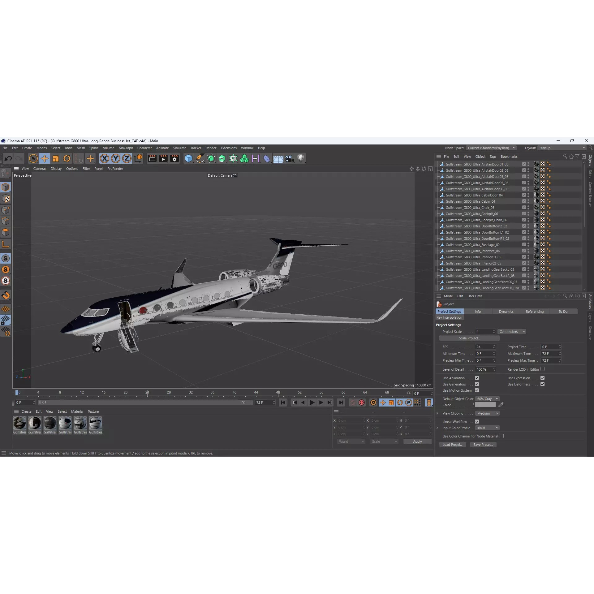 Gulfstream G800 - High-Poly Subdivision-Ready 3D Model - View 15