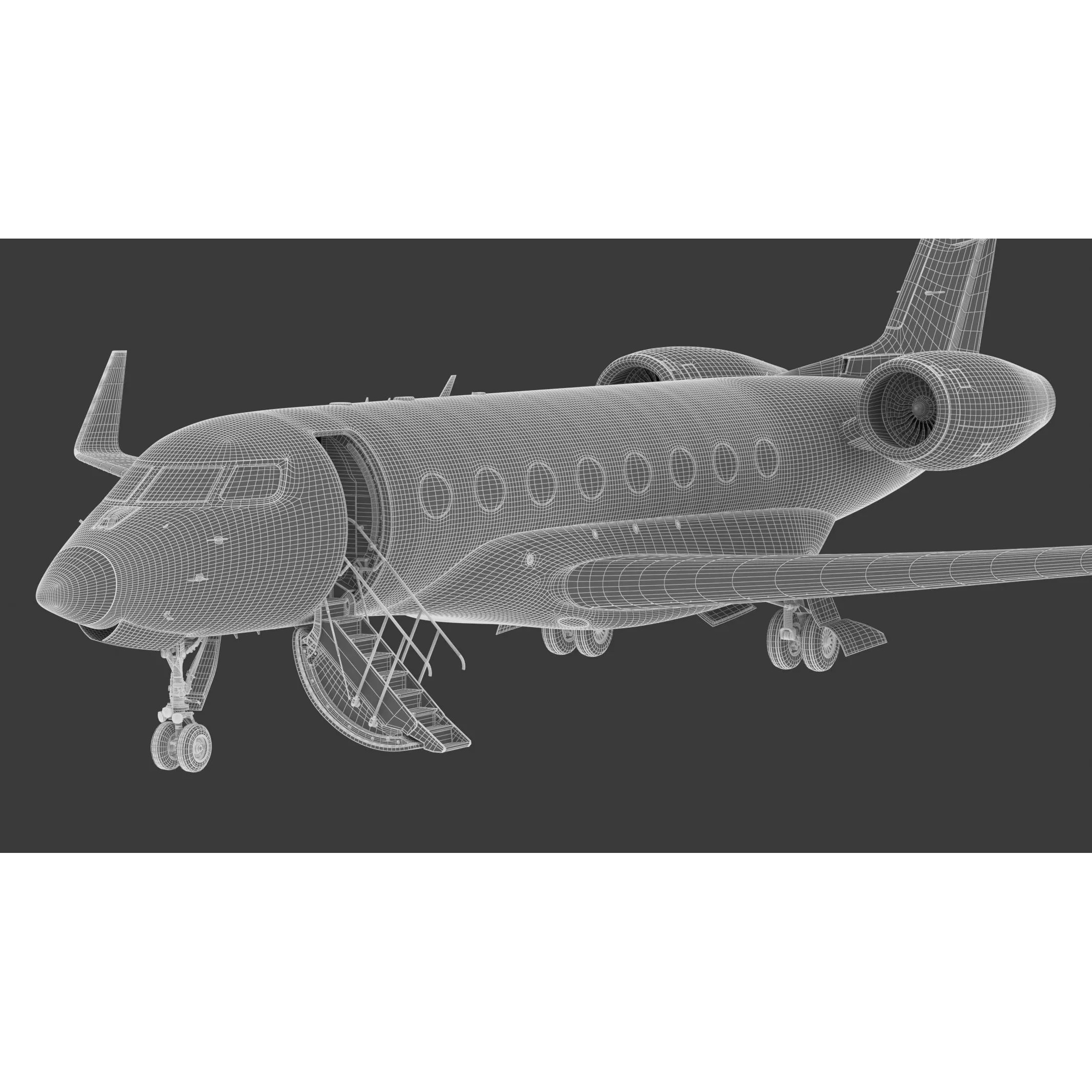 Gulfstream G800 - High-Poly Subdivision-Ready 3D Model - View 3