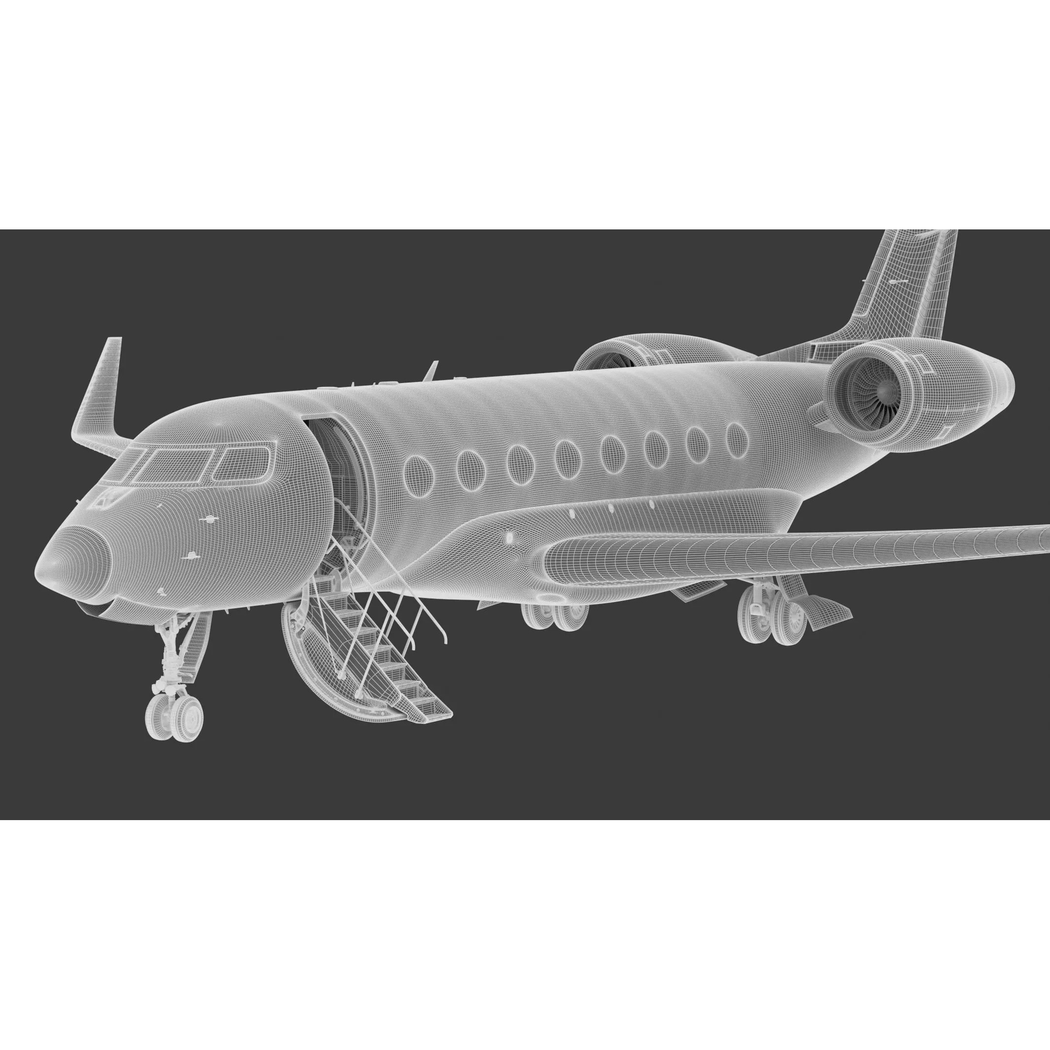 Gulfstream G800 - High-Poly Subdivision-Ready 3D Model - View 4