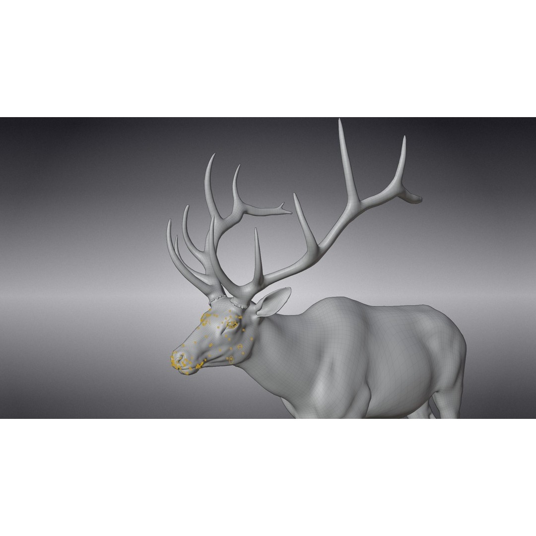 Male Elk 3D Model – Animated Rigged Character with PBR Textures - View 19