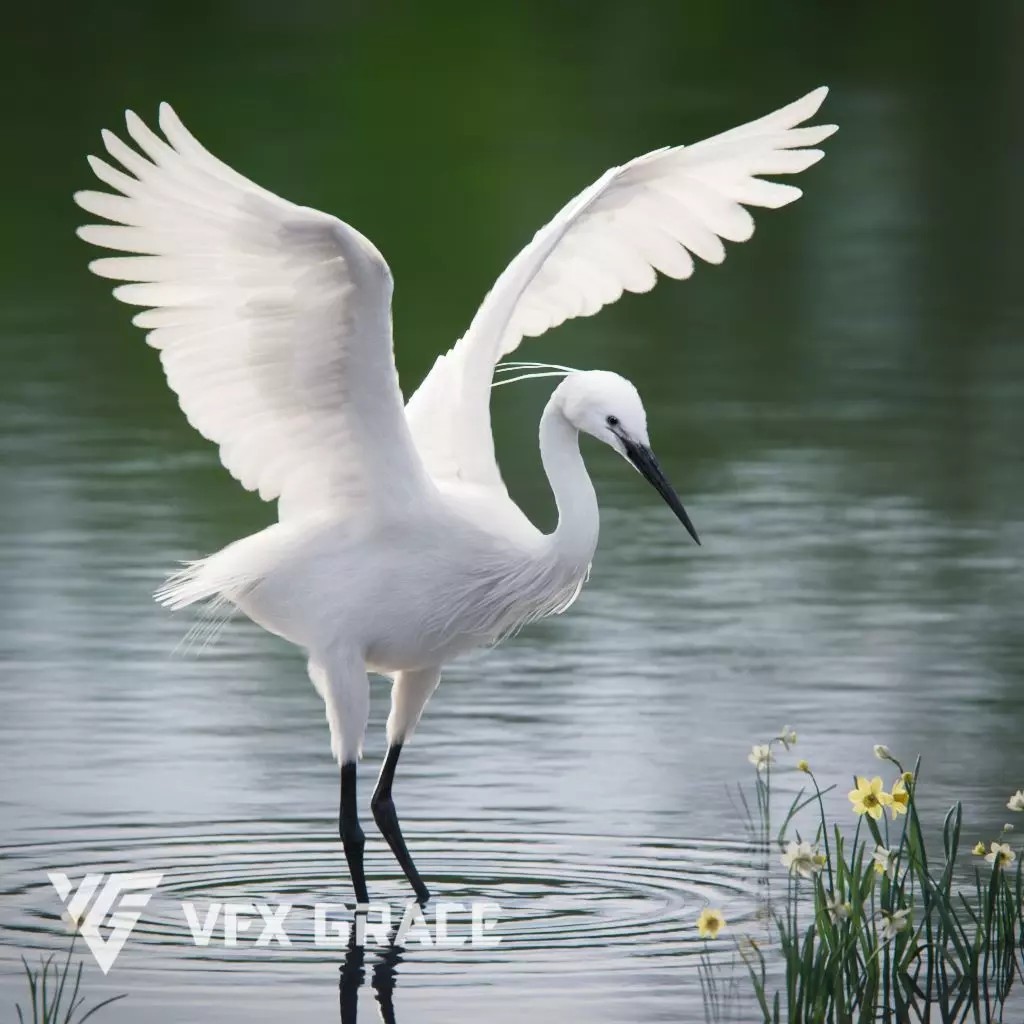 Egret 3D Model – Realistic Animated Bird with Rigging and Textures - View 2