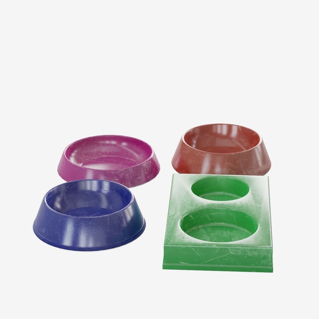 Pet Feeder 3D Model – Low Poly Game Asset, PBR Textures, FBX - View 12