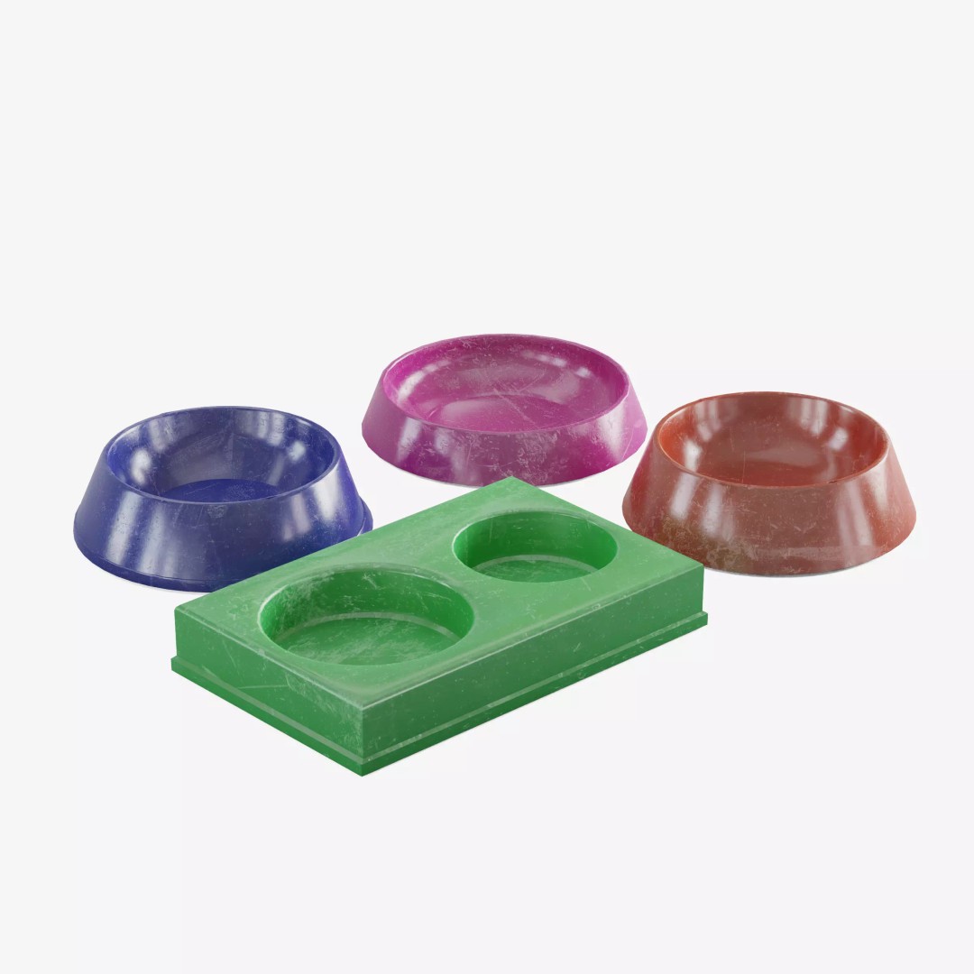 Pet Feeder 3D Model – Low Poly Game Asset, PBR Textures, FBX - View 2