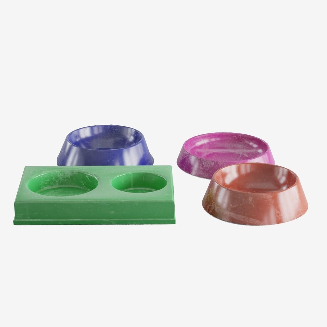 Pet Feeder 3D Model – Low Poly Game Asset, PBR Textures, FBX - View 3