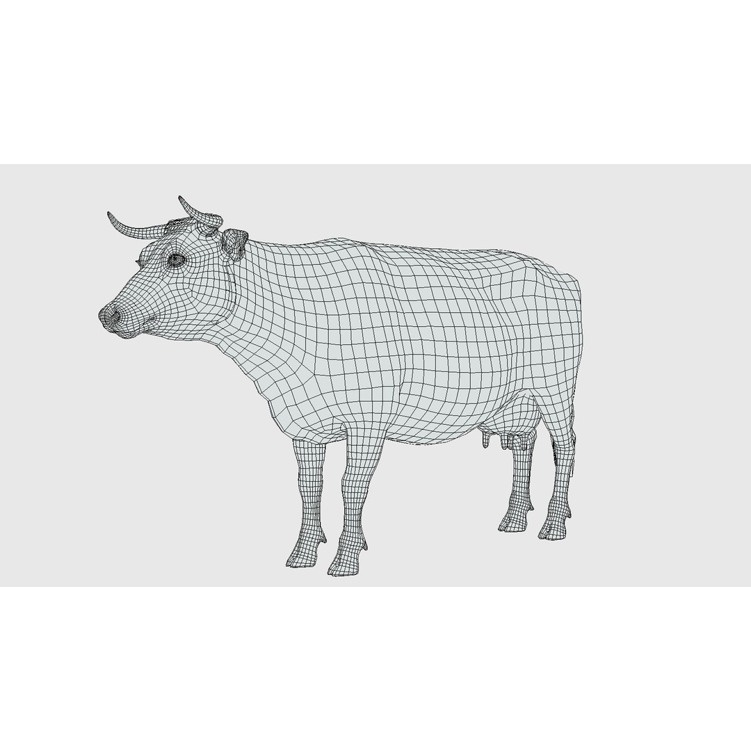 Realistic Cow 3D Model – Low Poly Rigged Asset with Animations, FBX