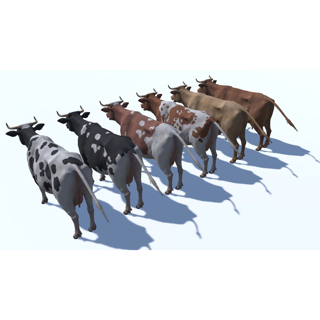 Realistic Cow 3D Model – Low Poly Rigged Asset with Animations, FBX - View 14