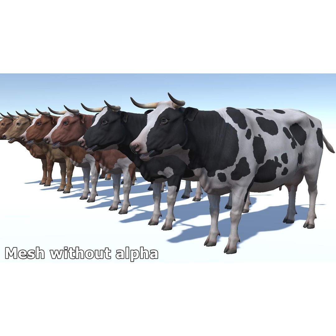 Realistic Cow 3D Model – Low Poly Rigged Asset with Animations, FBX - View 15