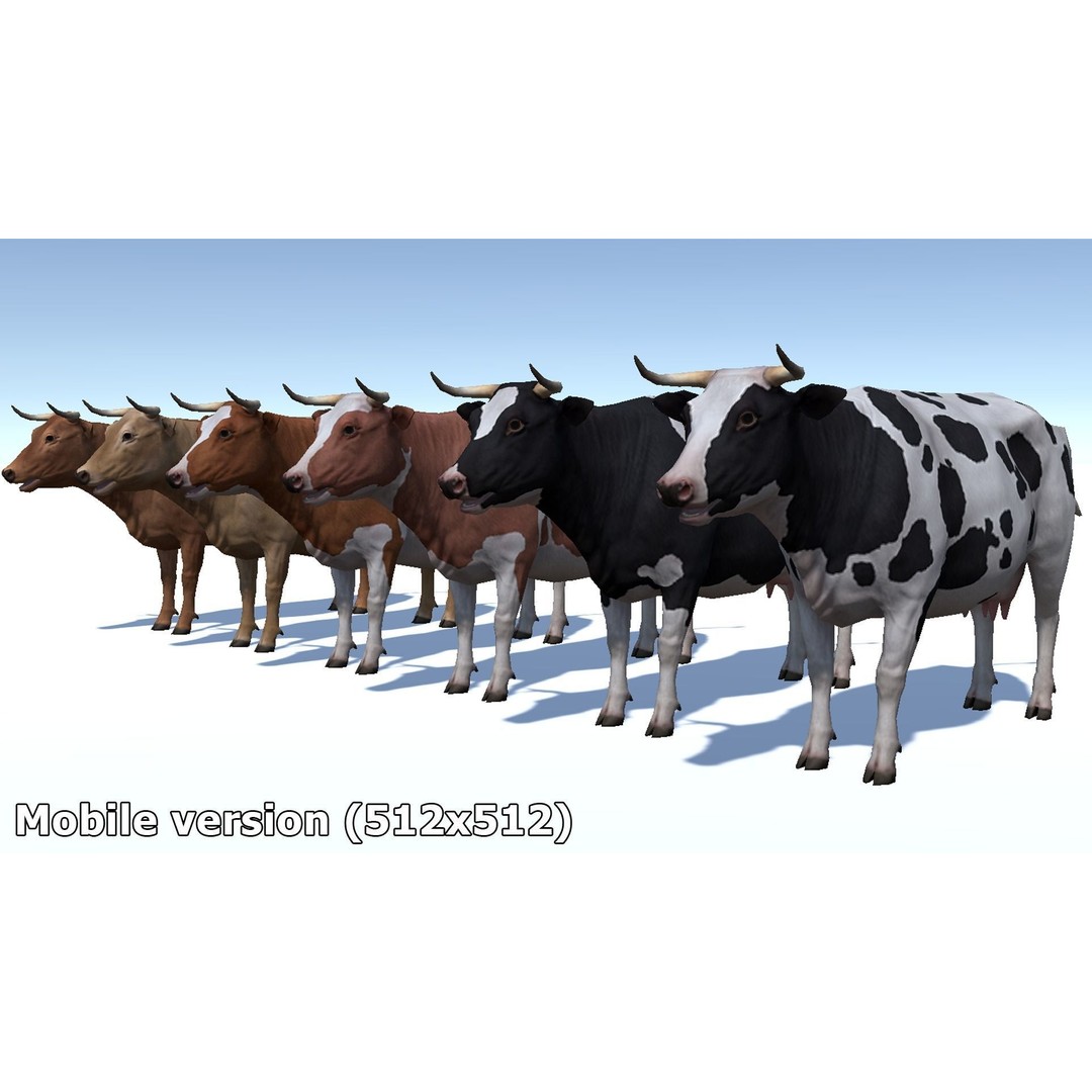 Realistic Cow 3D Model – Low Poly Rigged Asset with Animations, FBX - View 16