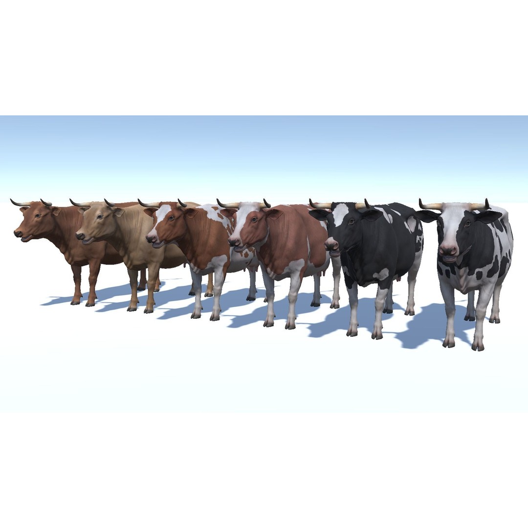Realistic Cow 3D Model – Low Poly Rigged Asset with Animations, FBX - View 8