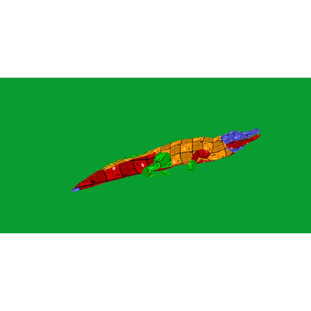 American Alligator 3D Model – Low Poly Rigged Creature, FBX, OBJ - View 21