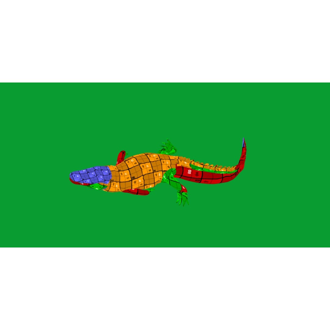 American Alligator 3D Model – Low Poly Rigged Creature, FBX, OBJ - View 22