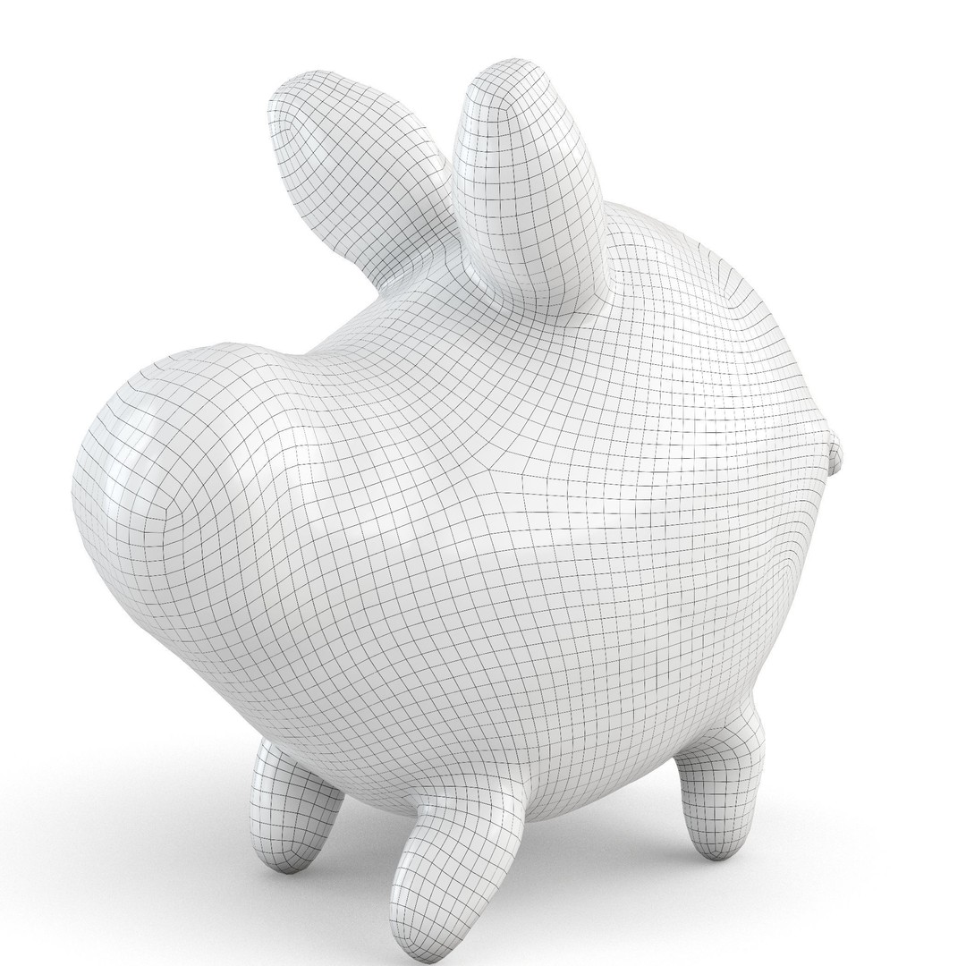 Soft Plush Toy Pig 3D Model – Realistic High-Quality Asset, FBX, OBJ - View 3