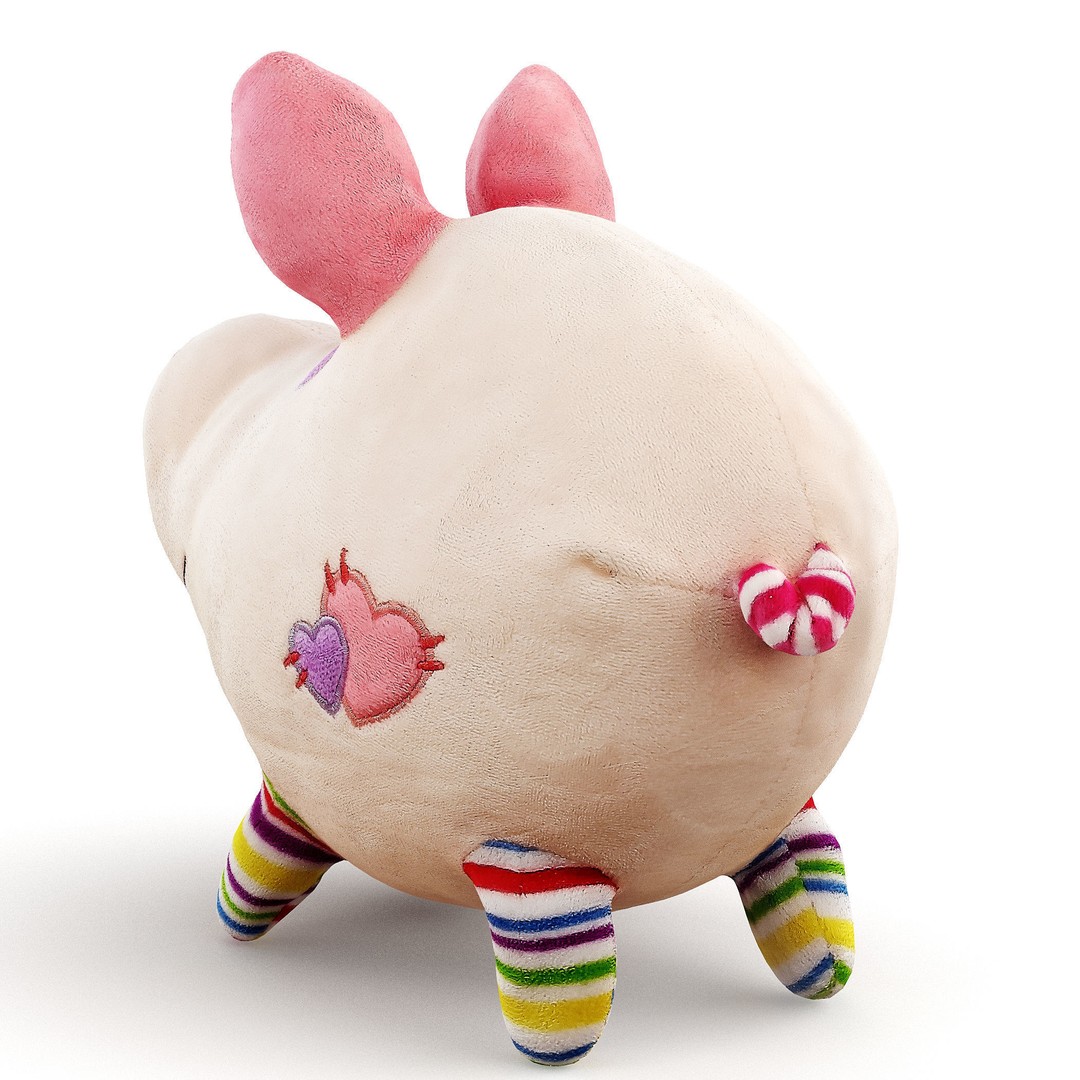 Soft Plush Toy Pig 3D Model – Realistic High-Quality Asset, FBX, OBJ - View 5