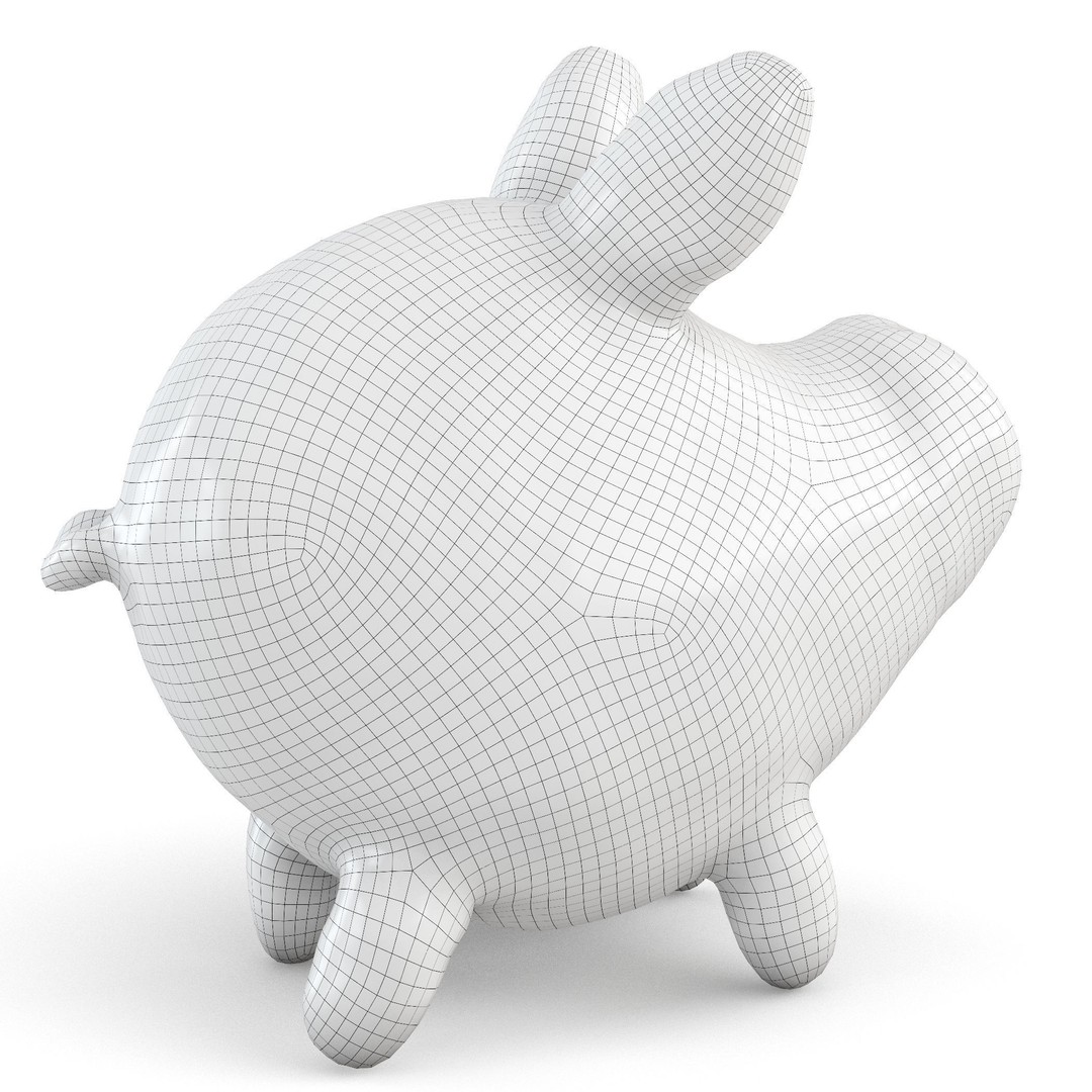 Soft Plush Toy Pig 3D Model – Realistic High-Quality Asset, FBX, OBJ - View 9