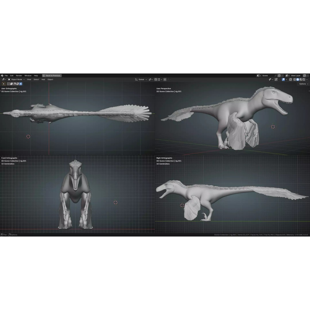 Utahraptor 3D Model – Low Poly Rigged Dinosaur with PBR Textures - View 15