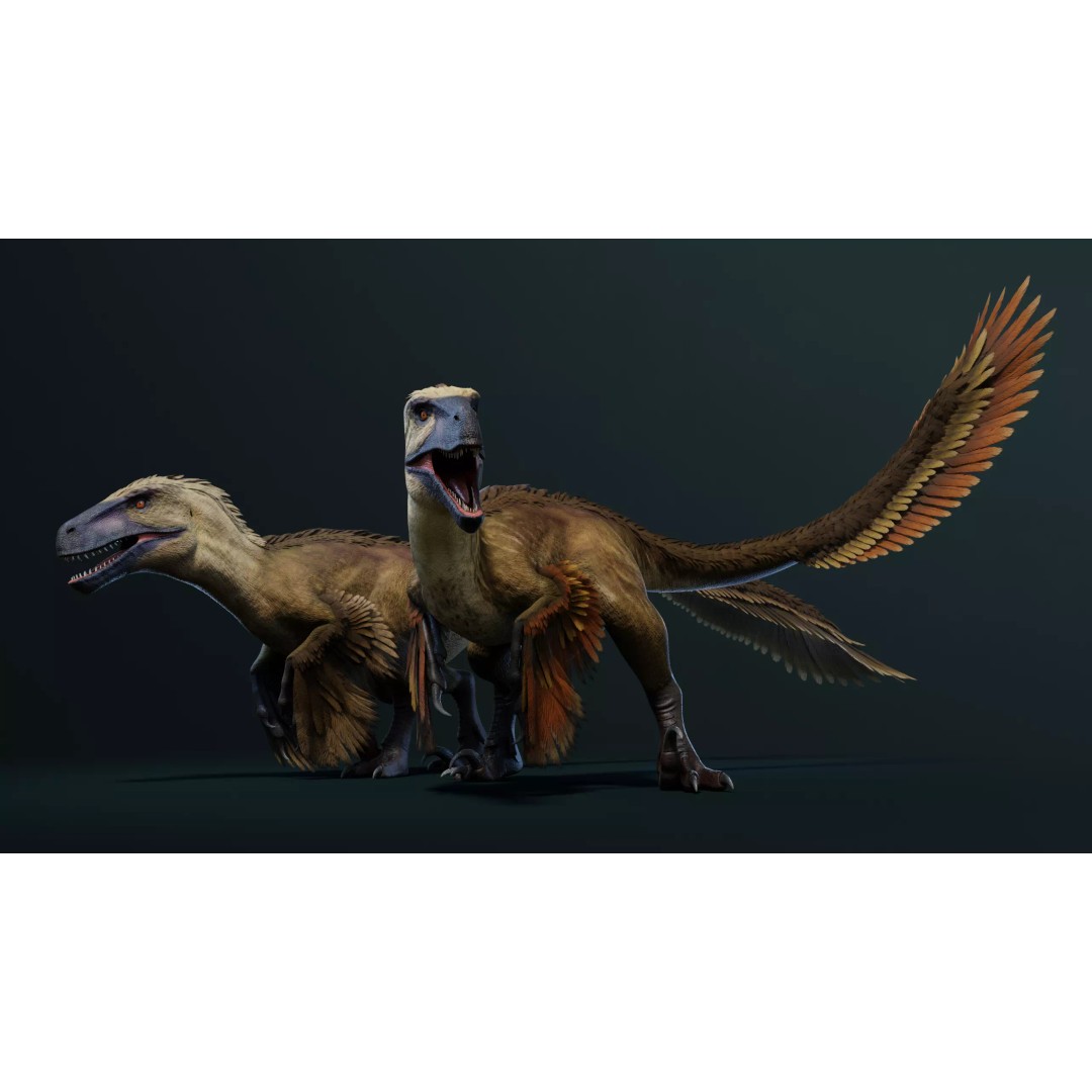 Utahraptor 3D Model – Low Poly Rigged Dinosaur with PBR Textures - View 6