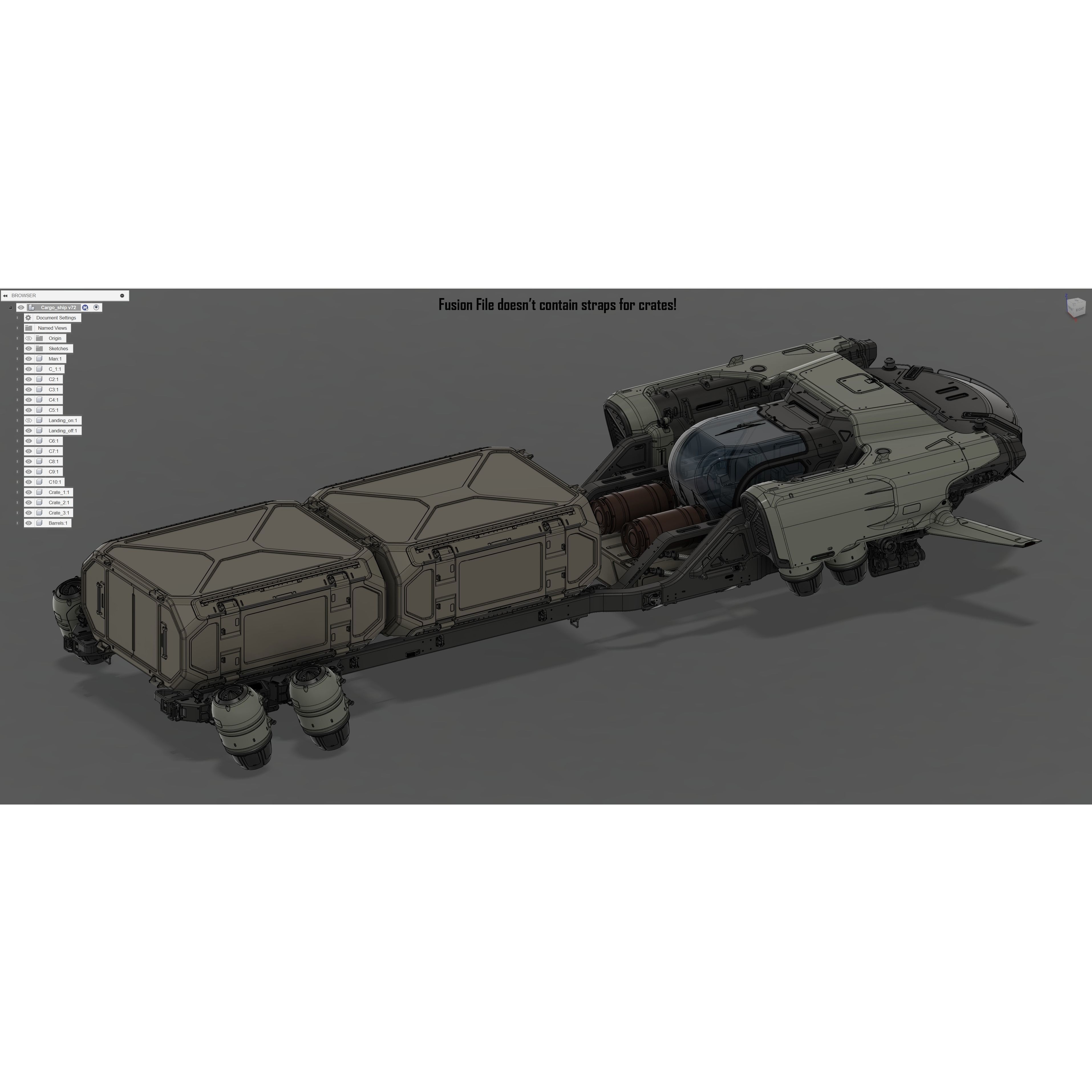 Cargo Transporter - Midpoly Concept 3D Model