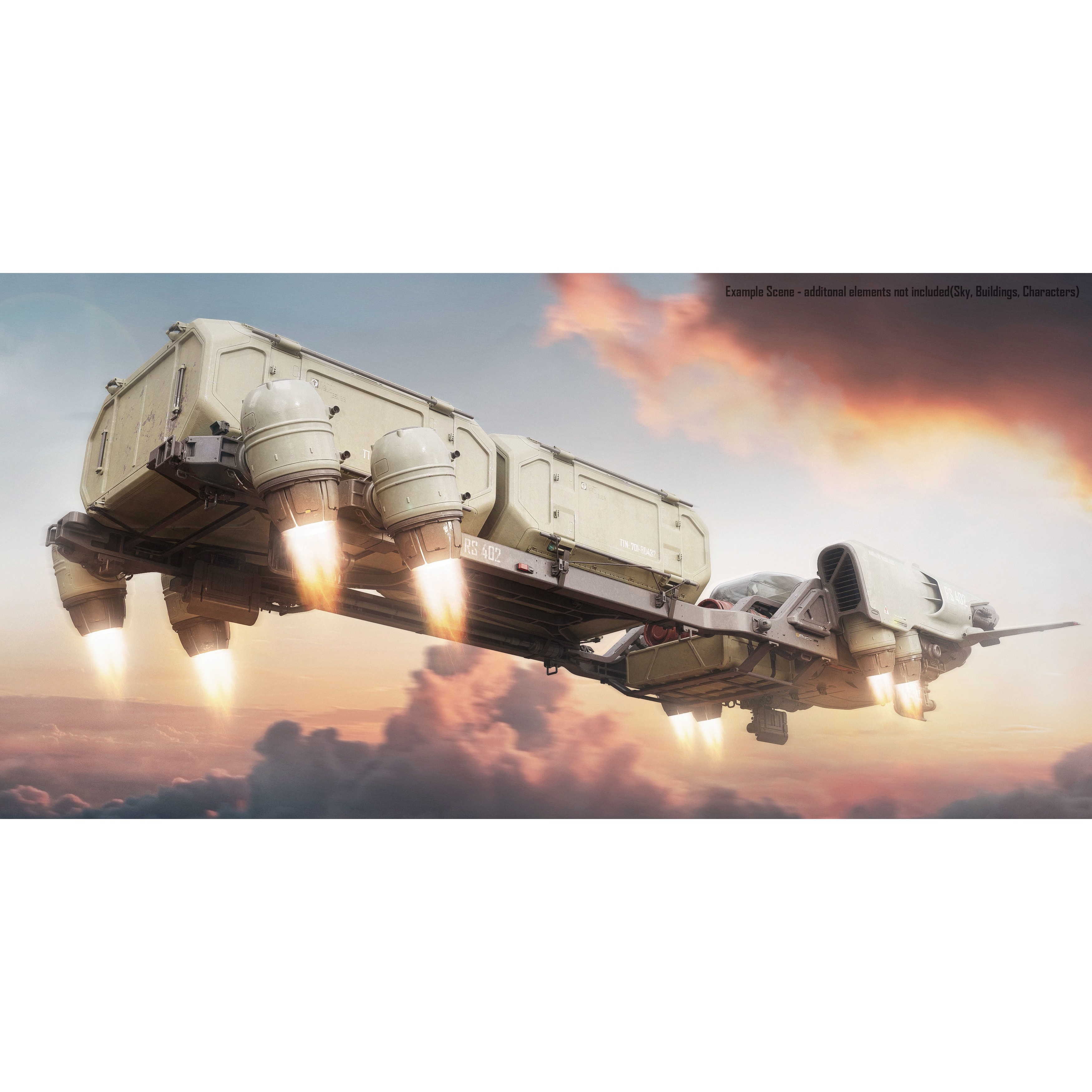 Cargo Transporter - Midpoly Concept 3D Model - View 11