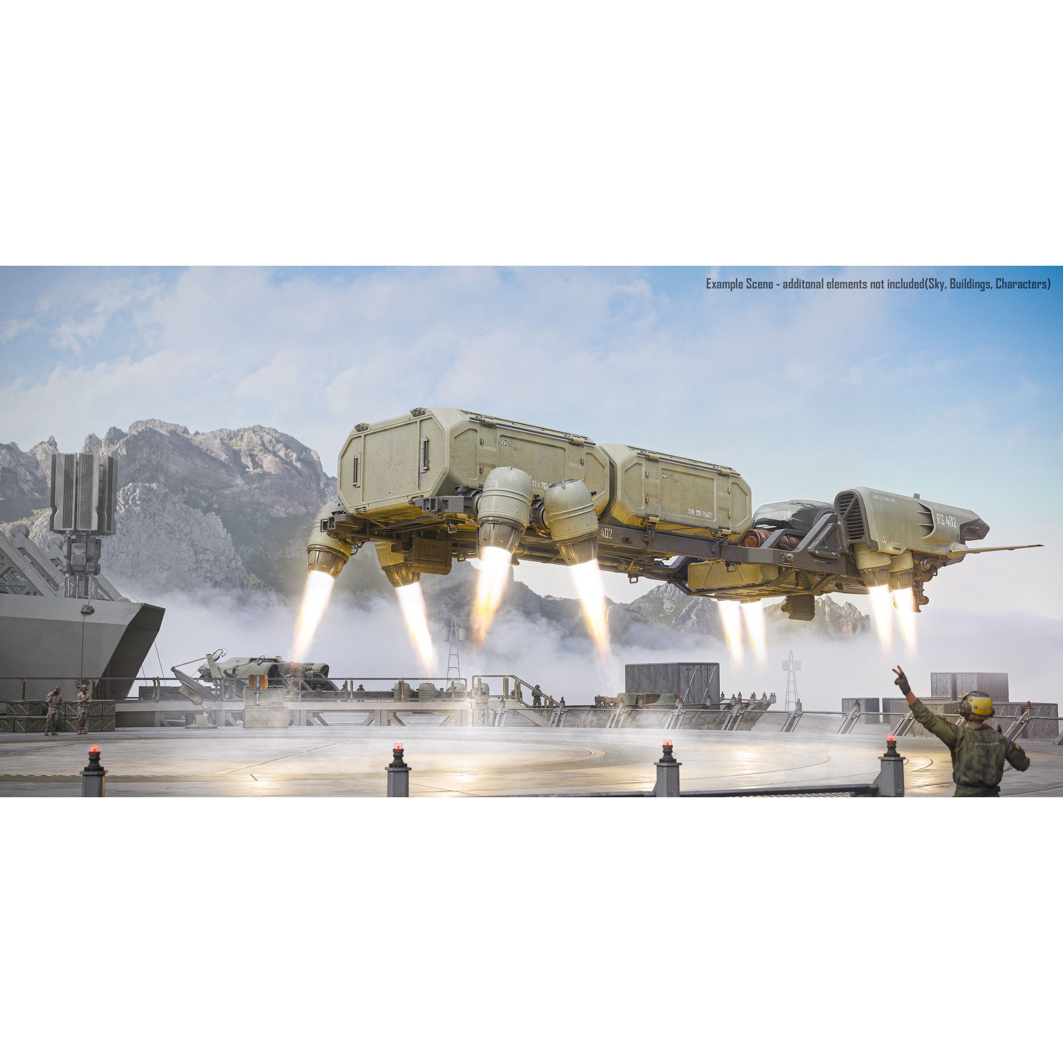 Cargo Transporter - Midpoly Concept 3D Model - View 9