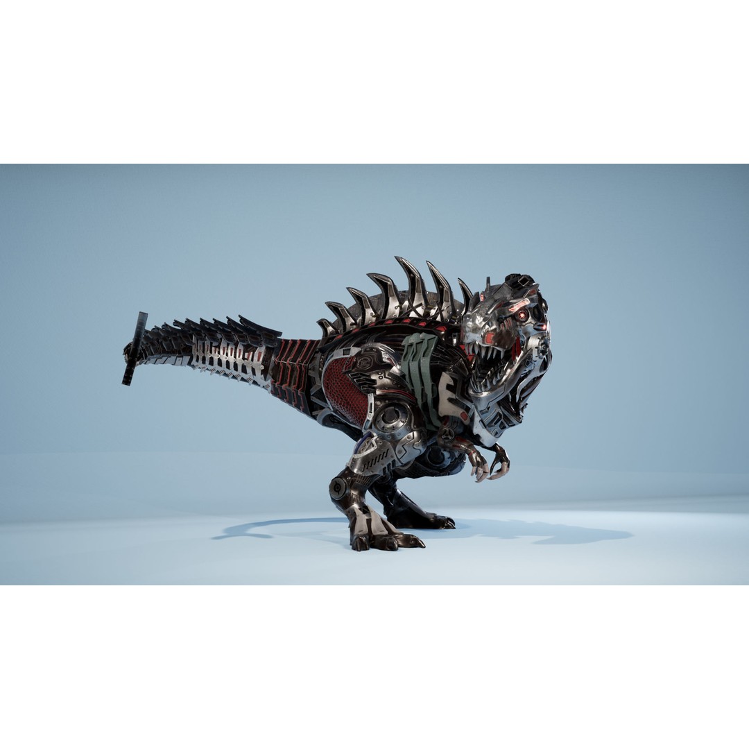 SciFi T-REX 3D Model – Low Poly Animated Character, FBX - View 10