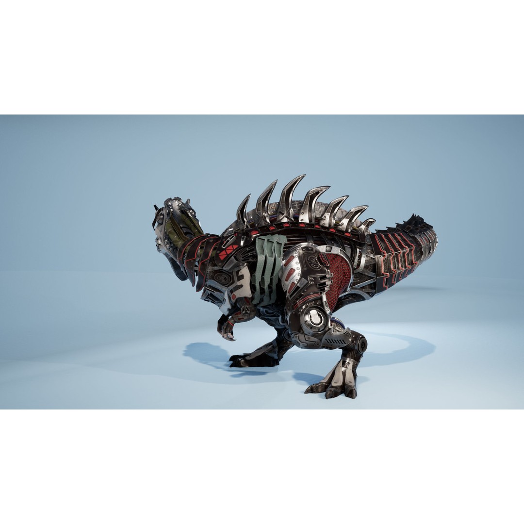 SciFi T-REX 3D Model – Low Poly Animated Character, FBX - View 11