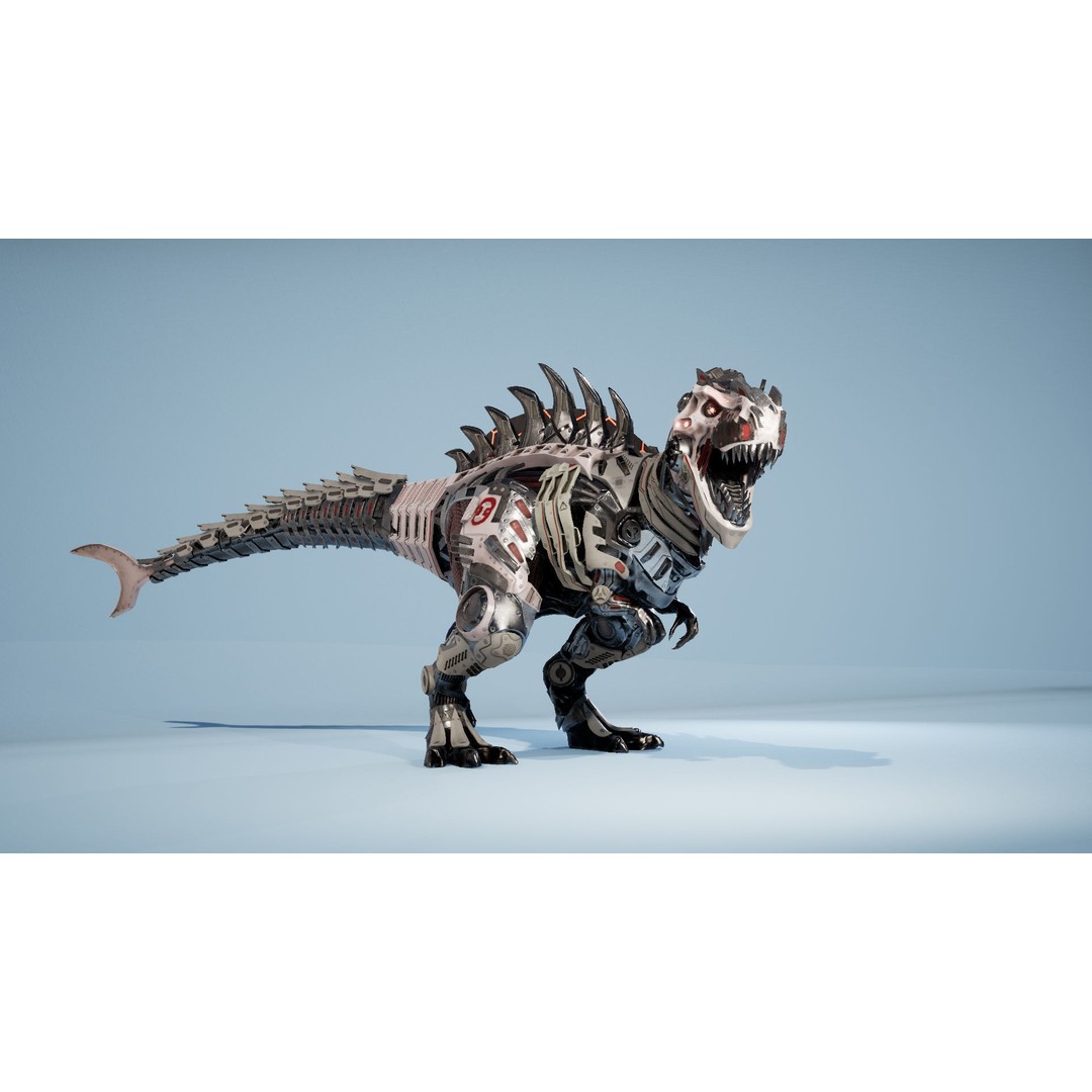 SciFi T-REX 3D Model – Low Poly Animated Character, FBX - View 15