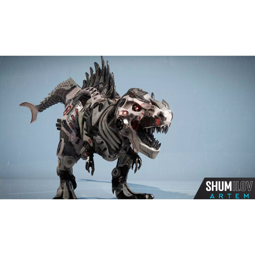 SciFi T-REX 3D Model – Low Poly Animated Character, FBX - View 2