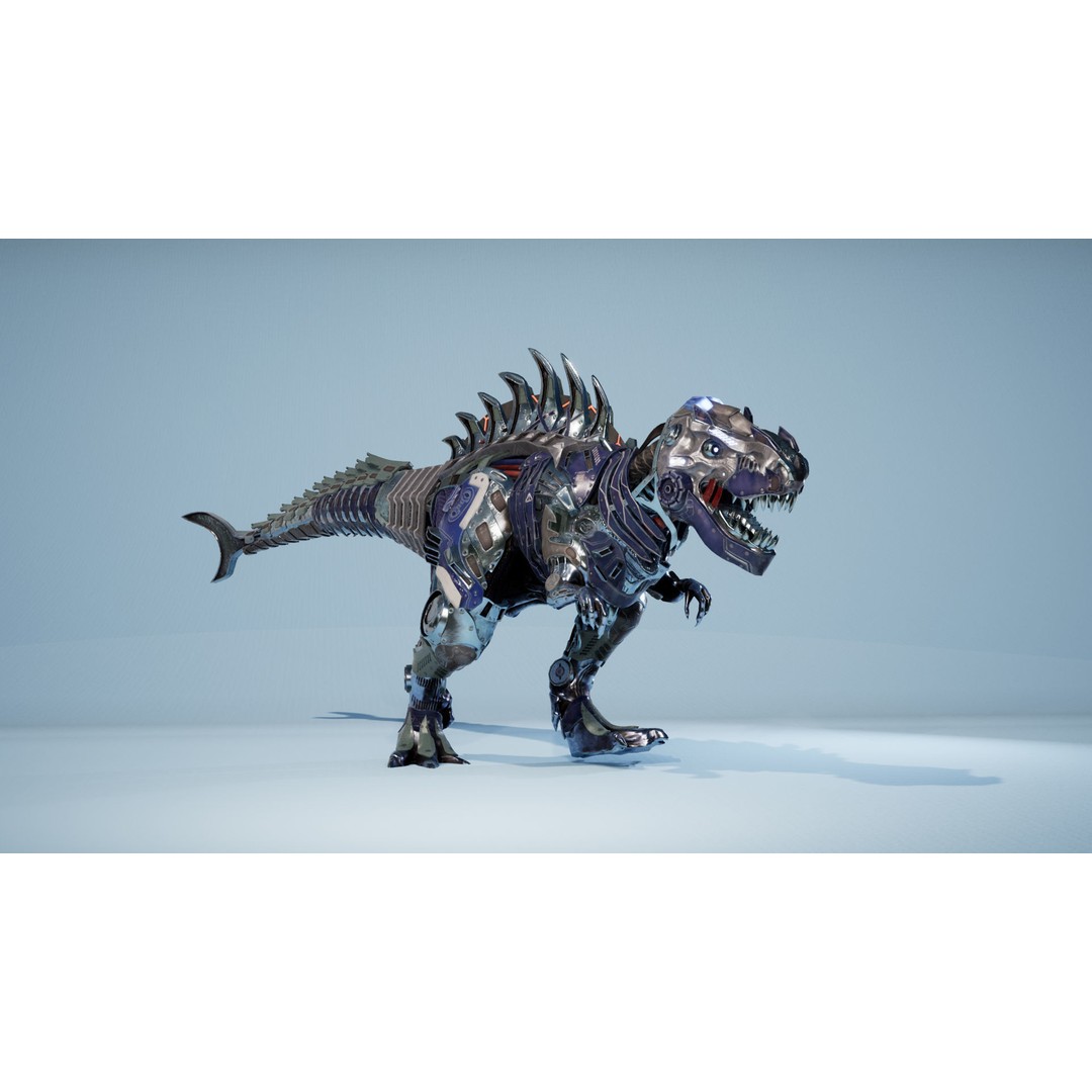 SciFi T-REX 3D Model – Low Poly Animated Character, FBX - View 5