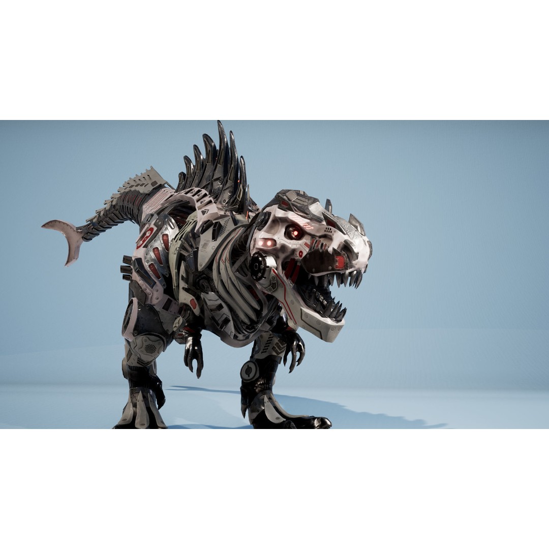 SciFi T-REX 3D Model – Low Poly Animated Character, FBX - View 6