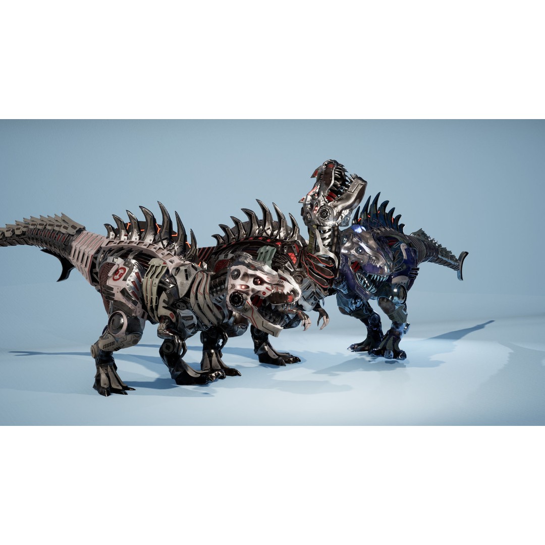 SciFi T-REX 3D Model – Low Poly Animated Character, FBX - View 8