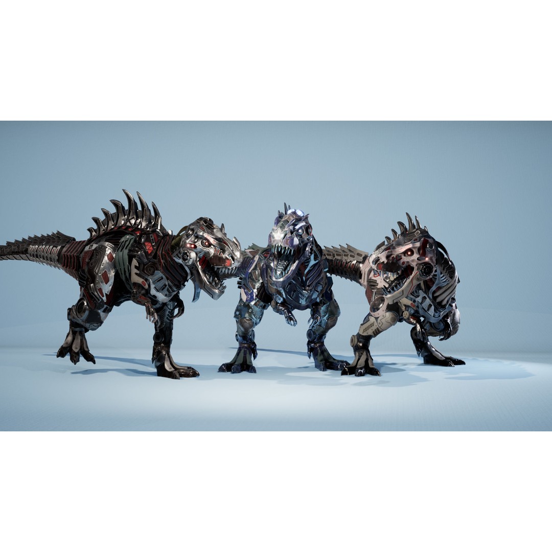 SciFi T-REX 3D Model – Low Poly Animated Character, FBX - View 9