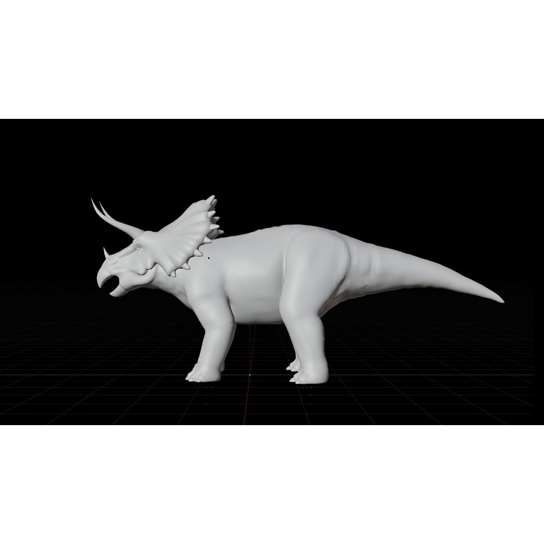 Triceratops 3D Model – Low Poly Rigged Dinosaur, FBX, Blender - View 19