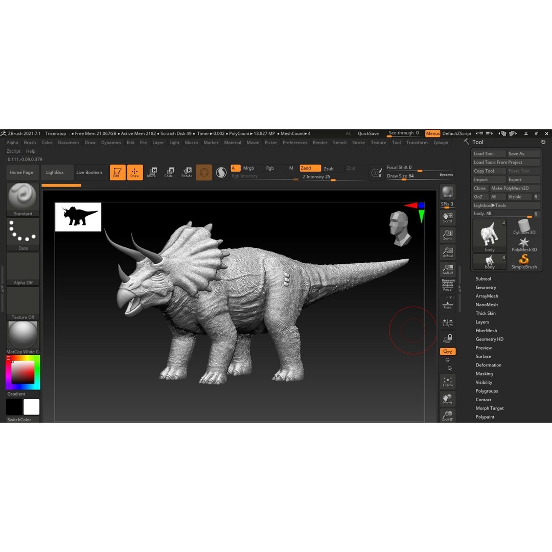 Triceratops 3D Model – Low Poly Rigged Dinosaur, FBX, Blender - View 21