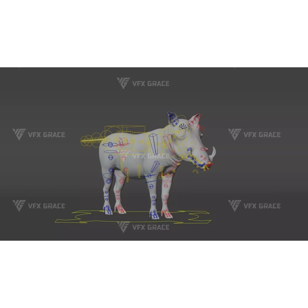 Warthog 3D Model – Realistic Animated Character, Blender, FBX - View 12