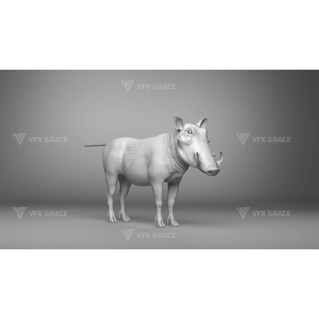 Warthog 3D Model – Realistic Animated Character, Blender, FBX - View 19